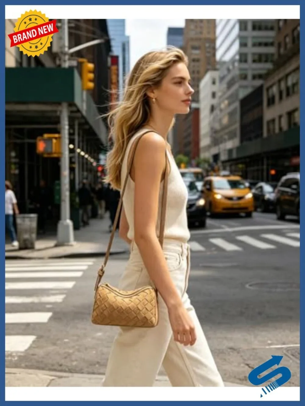 Woven Faux Suede Hobo Bag Crossbody Clutch Purse